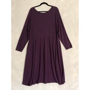 24seven Women's Size 2X Fit & Flare T-Shirt Dress Purple NEW